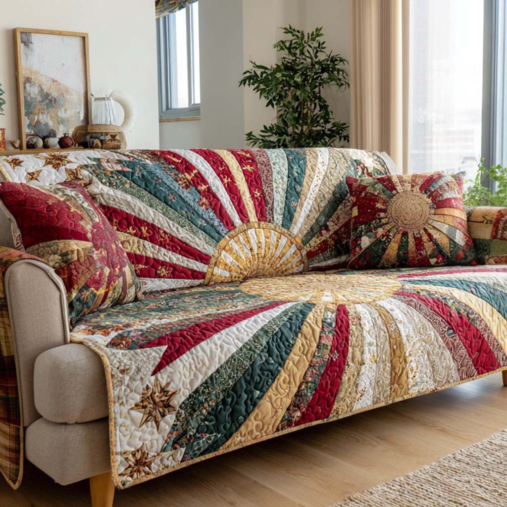 Ivory Radiance Quilted Sofa Cover NCU0XD2058