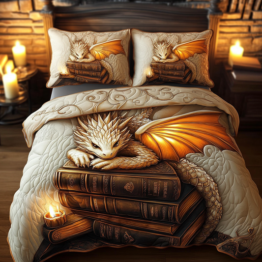 Ivory Sentinel 3-Piece Quilted Bedding Set NCU0VL1283