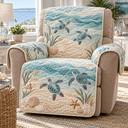 Ivory Turtle Coast Quilted Sofa Cover NCU0DV10347