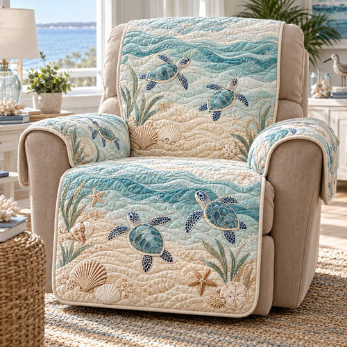 Ivory Turtle Coast Quilted Sofa Cover NCU0DV10347