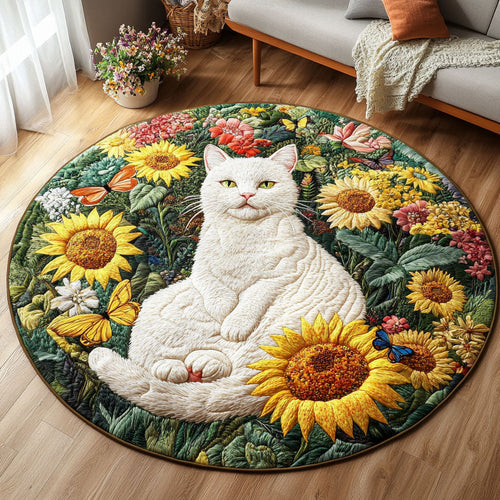 Ivory Whiskers Quilted Round Mat NCU0PT7285