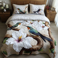 Ivory Whisper Wings 3-Piece Quilted Bedding Set NCU0NT5841