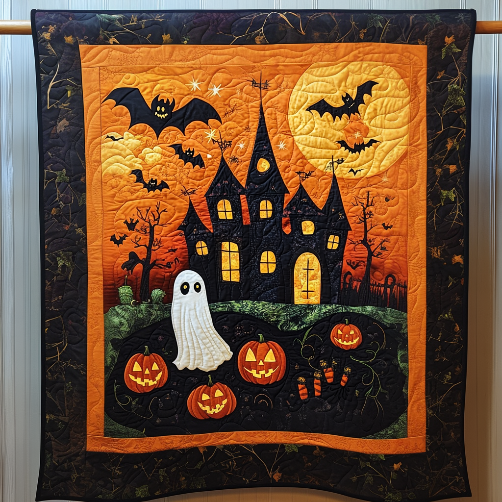 Jack-O-Lantern Fun Quilted Blanket NCU0NT172