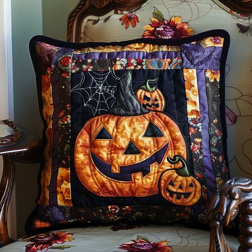 Jack-O-Lantern Trio Quilted Pillow Case NCU0NT034