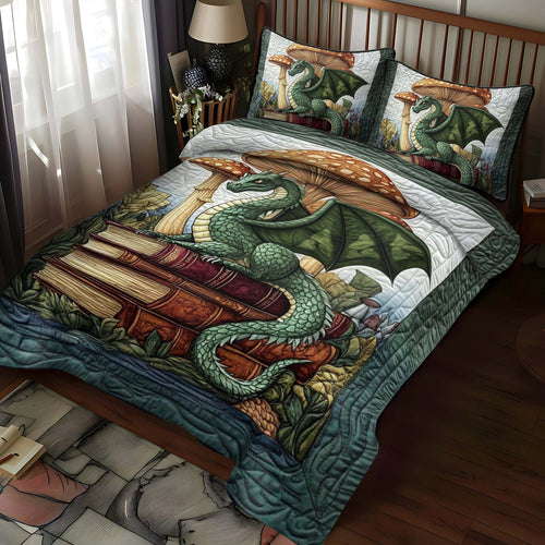 Jade Serpent 3-Piece Quilted Bedding Set NCU0NT917