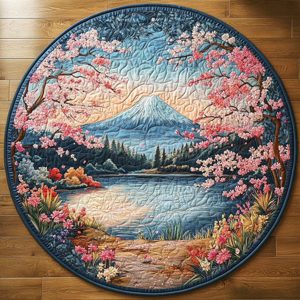 Japan Charm Quilted Round Mat NCU0DV5565