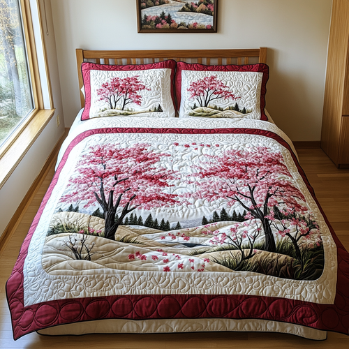 Japan Spring Bloom 3-Piece Quilted Bedding Set NCU0DV5450