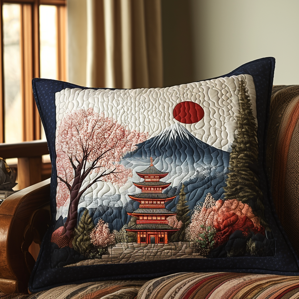 Japanese Pagoda Delight Quilted Pillow Case NCU0DV5809