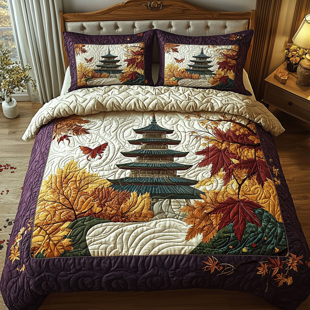 Japan 3-Piece Quilted Bedding Set NCU0VT165