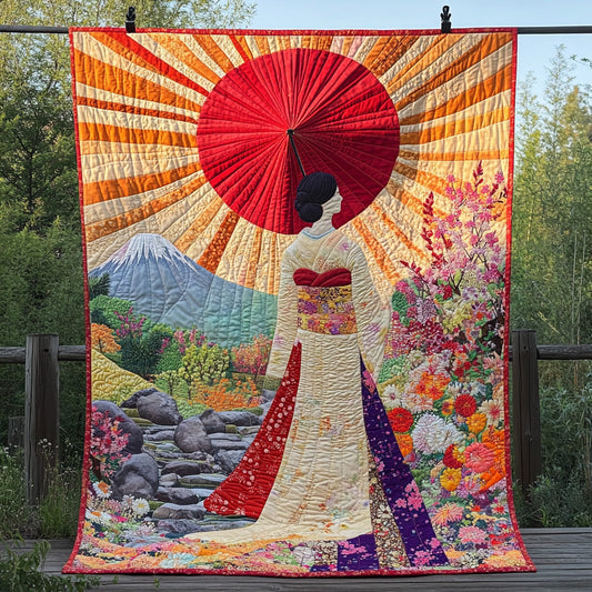 Japanese Geisha Charm Quilted Blanket NCU0DV6613