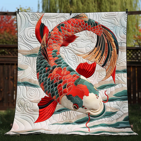 Japanese Koi Prototype Quilted Blanket NCU0DV6607