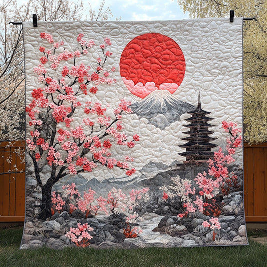 Japanese Pagoda Charm Quilted Blanket NCU0DV6614