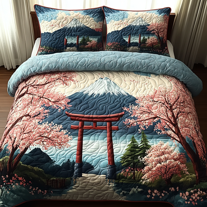 Japanese Torii Gate 3-Piece Quilted Bedding Set NCU0DV5455