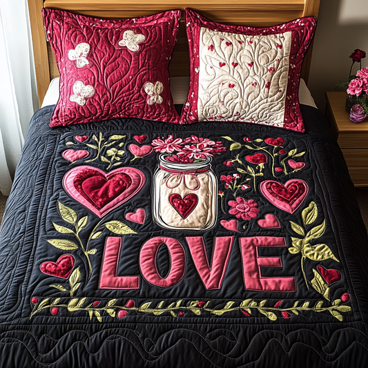 Jar of Love 3-Piece Quilted Bedding Set NCU0TL2360