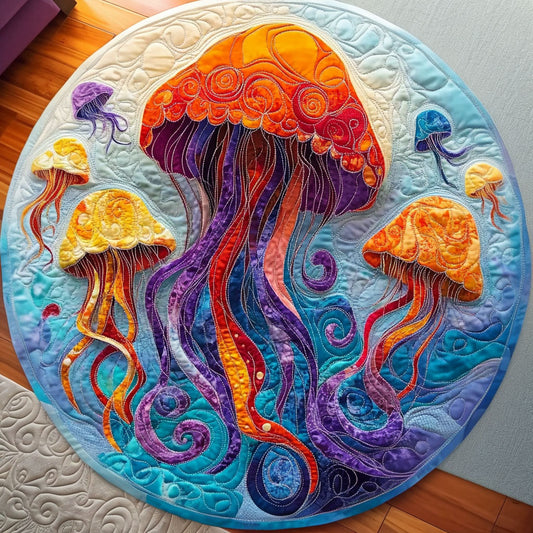 Jellyfish Bloom Quilted Round Mat NCU0NT4840