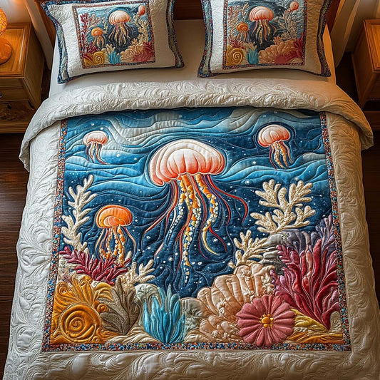 Jellyfish Dance 3-Piece Quilted Bedding Set NCU0NT2202