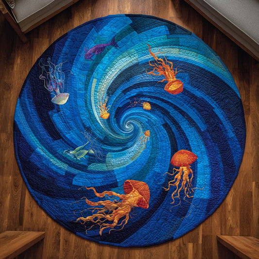 Jellyfish Drift Quilted Round Mat NCU0NT9916