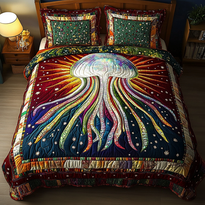 Jellyfish Whisper 3-Piece Quilted Bedding Set NCU0DK4128