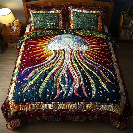 Jellyfish Whisper 3-Piece Quilted Bedding Set NCU0DK4128