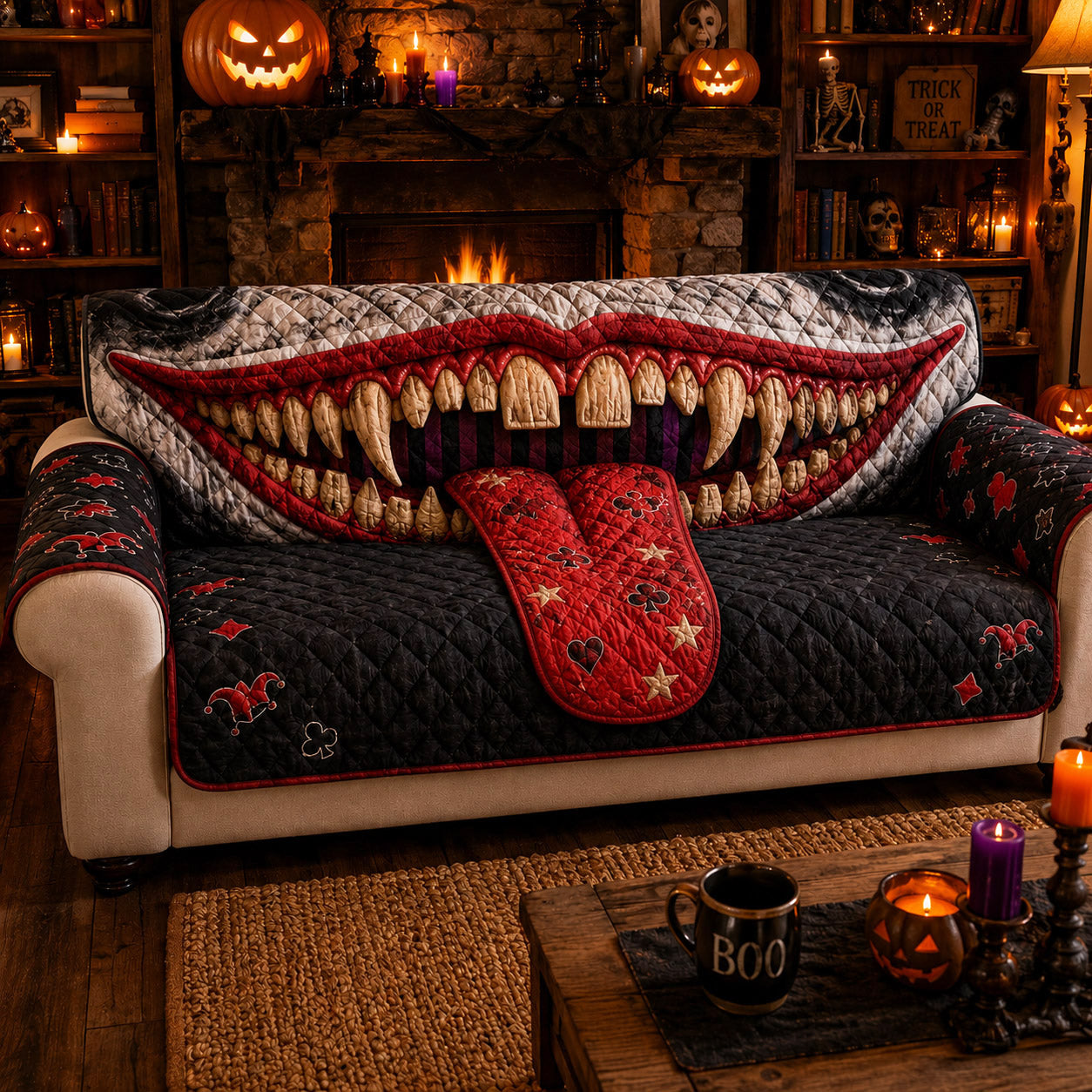 Monster Bite Quilted Sofa Cover NCU0VT389