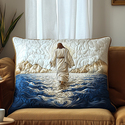 Jesus Walking On Water Quilted Bedding Pillow Case NCU0DV6472