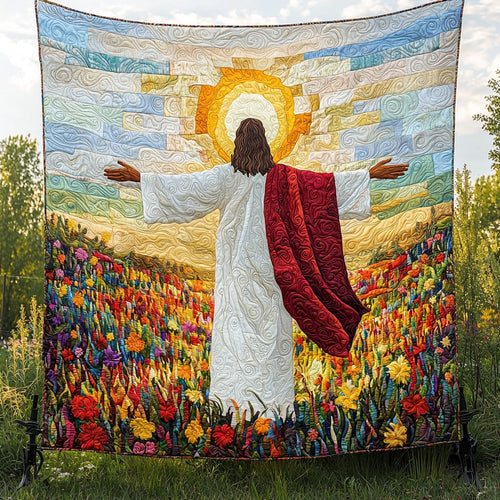 Jesus Blessing All Quilted Blanket NCU0DV6367