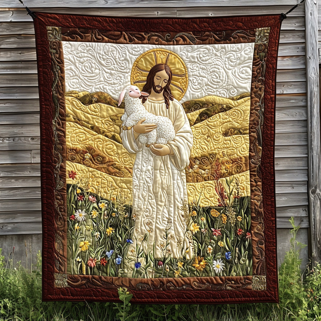 Jesus Holding Light Quilted Blanket NCU0DV6368