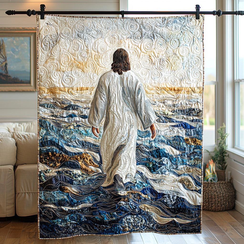 Jesus Walking in Light Quilted Blanket NCU0DV6370