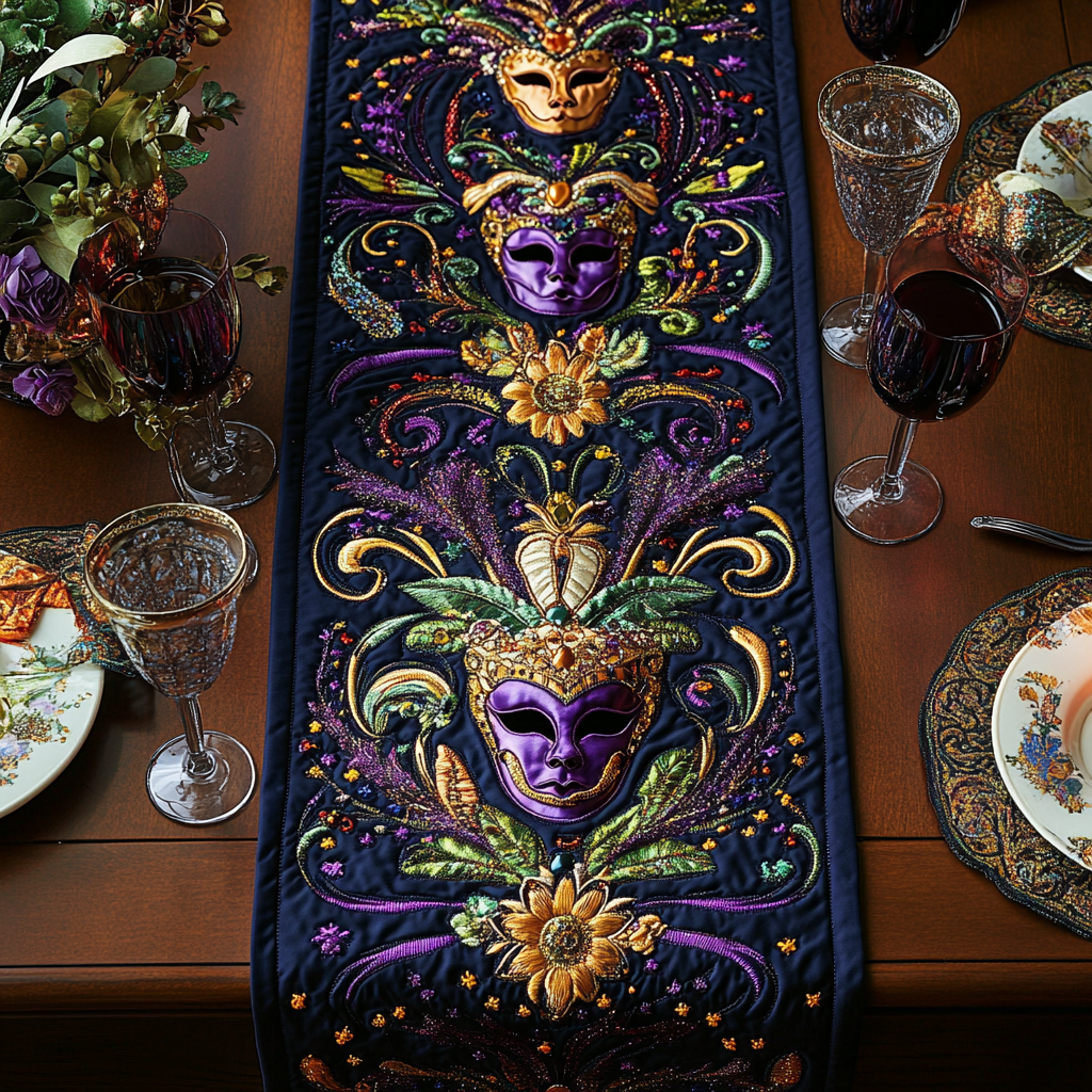 Jewel Glow Quilted Table Runner NCU0VH2395