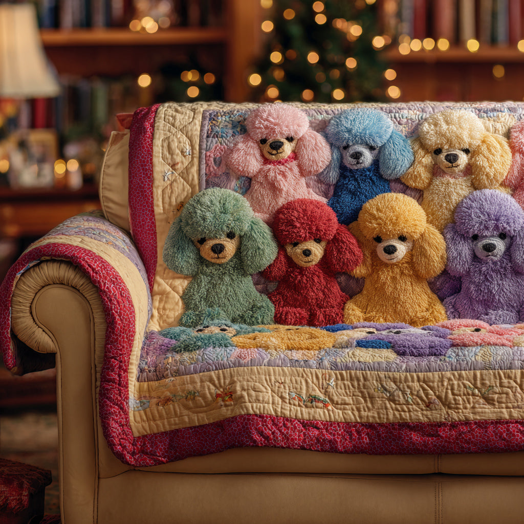 Jewel Poodle Crew Quilted Sofa Cover NCU0HH1285