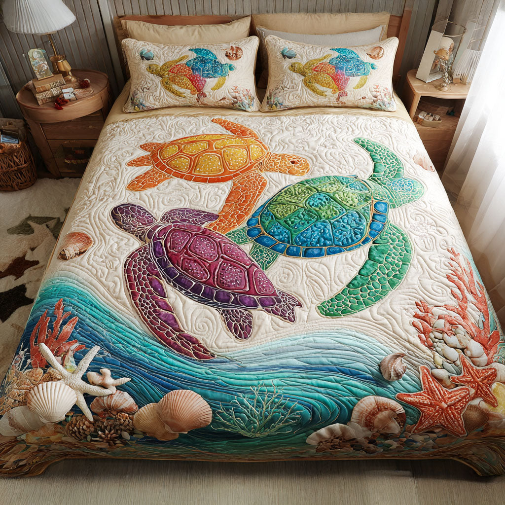 Jewel of the Sea 3-Piece Quilted Bedding Set NCU0PT8729