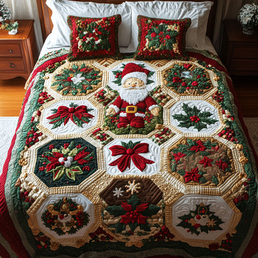 Jingle Bell Luxe 3-Piece Quilted Bedding Set NCU0PT2510