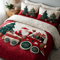 Jingle Bell Train 3-Piece Quilted Bedding Set NCU0PT9123