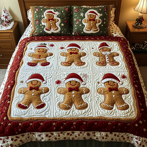 Jingle Bites 3-Piece Quilted Bedding Set NCU0VH1032