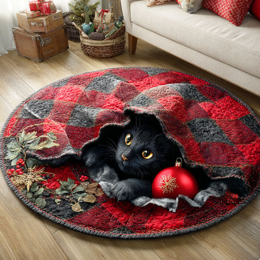 Jingle Cat Spirit Quilted Round Mat NCU0TD933