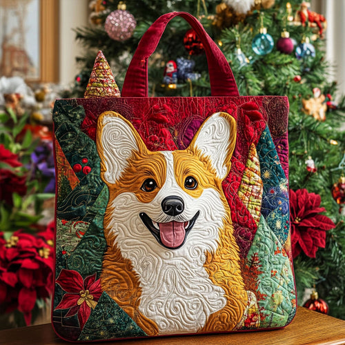 Jingle Paw Corgi Quilted Tote Bag NCU0PT9349