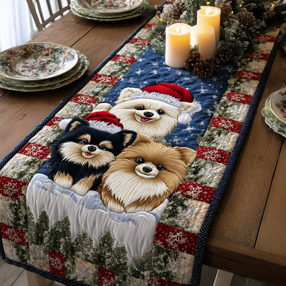 Jingle Poms Quilted Table Runner NCU0TH3400