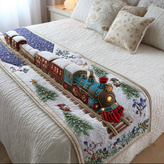 Jingle Rail Route Quilted Bed Runner NCU0TD1243