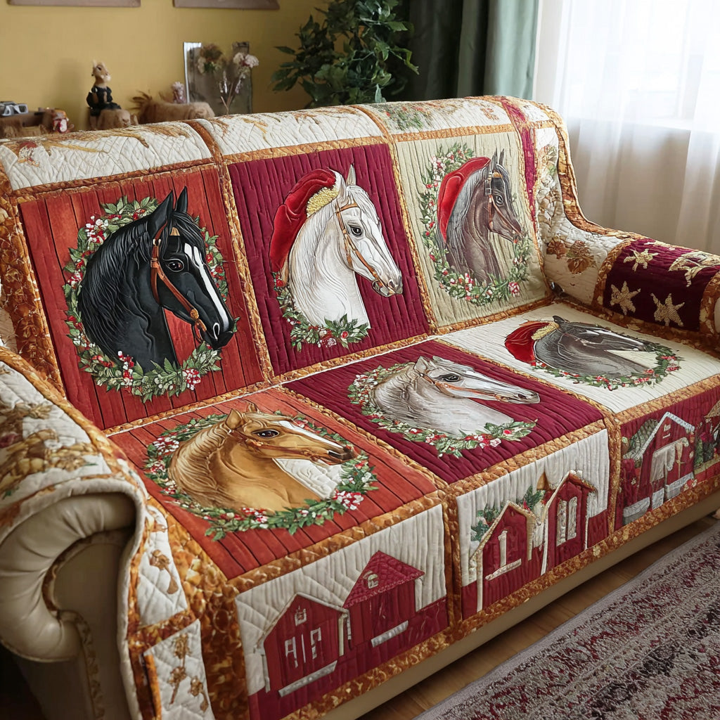 Jingle Riders Quilted Sofa Cover NCU0TD2000