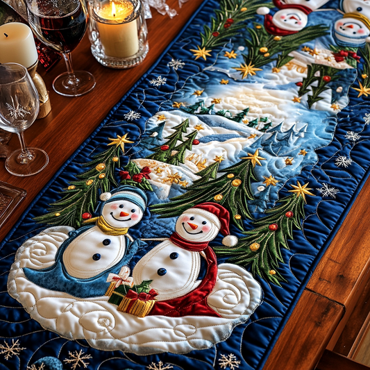 Jingle Snow Quilted Table Runner NCU0VH679