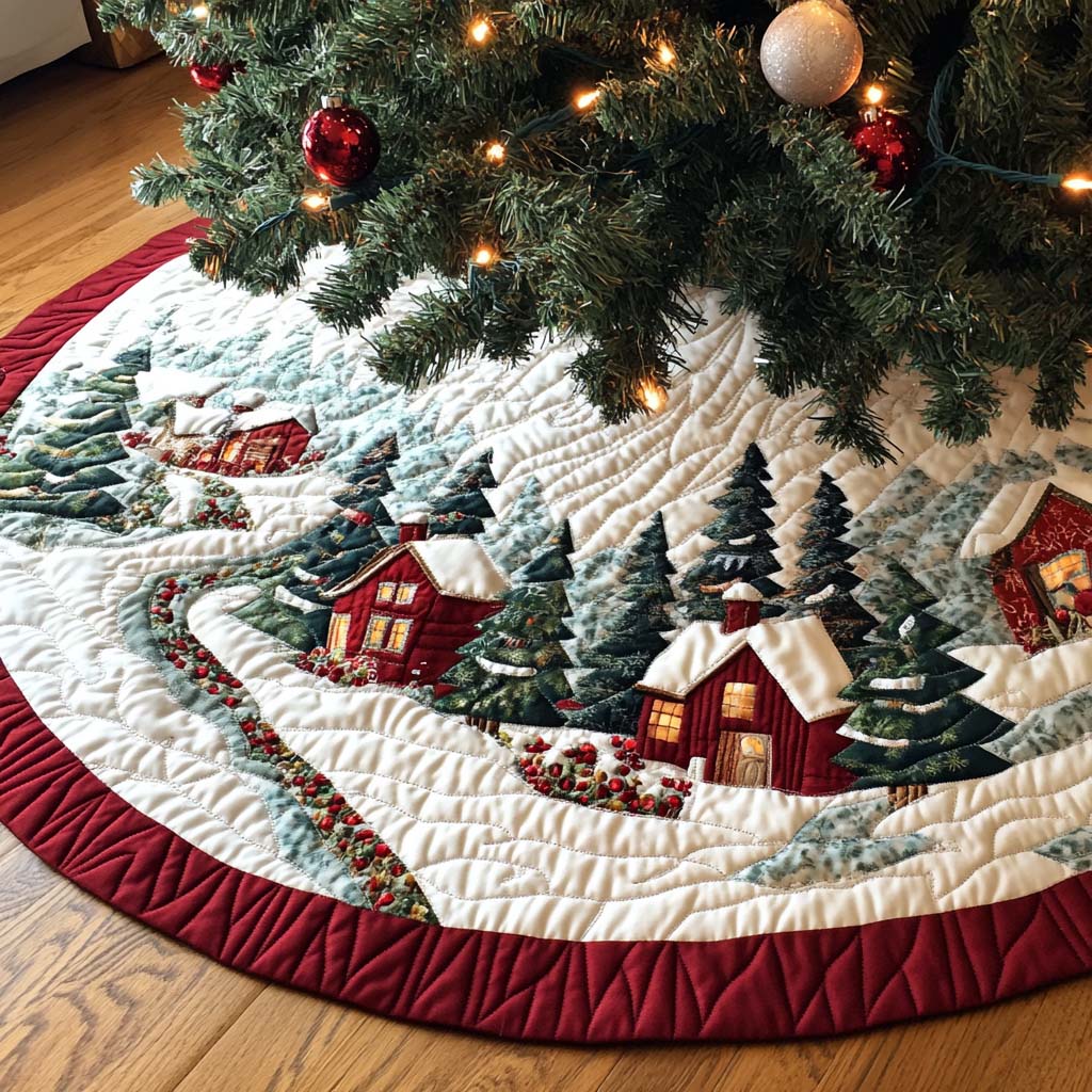 Jingle Time Christmas Quilted Tree Skirt NCU0NT11100