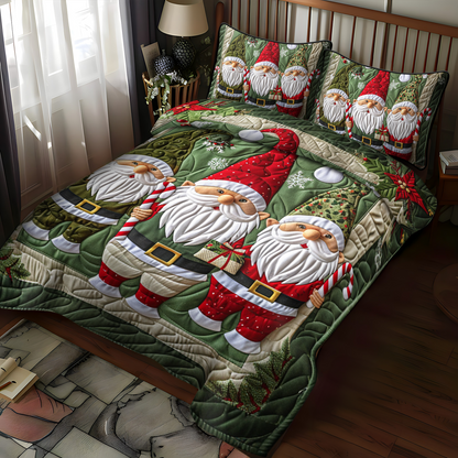 Jolly Gnomes 3-Piece Quilted Bedding Set NCU0NT031