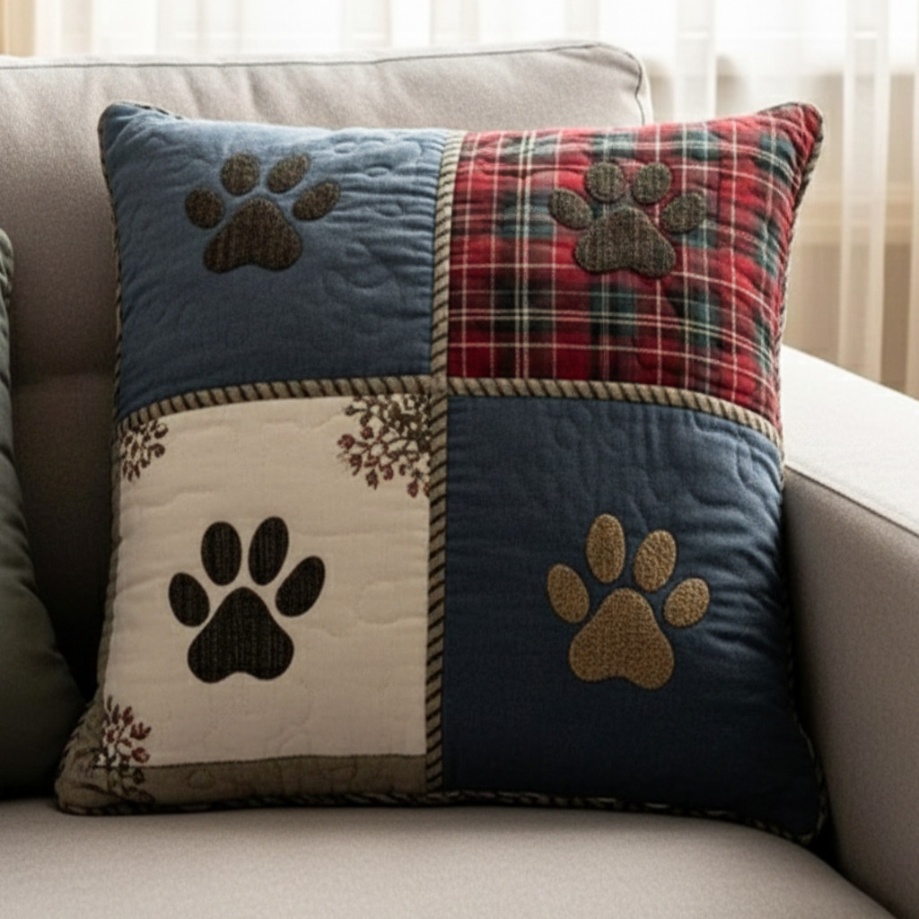 Jolly Paw Quilted Pillow Case NCU0NT11192