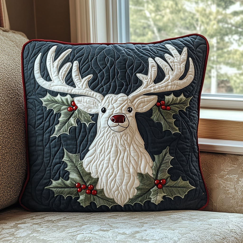 Jolly Antlers Quilted Pillow Case NCU0VH705