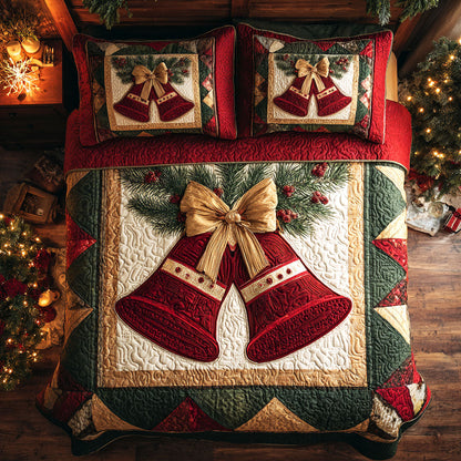 Jolly Bells 3-Piece Quilted Bedding Set NCU0TV269