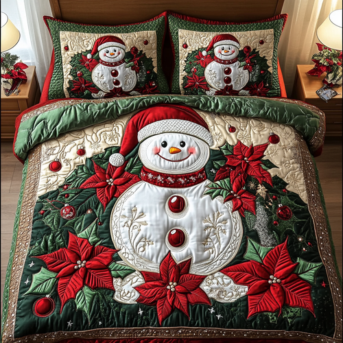 Jolly Blooms 3-Piece Quilted Bedding Set NCU0VH914