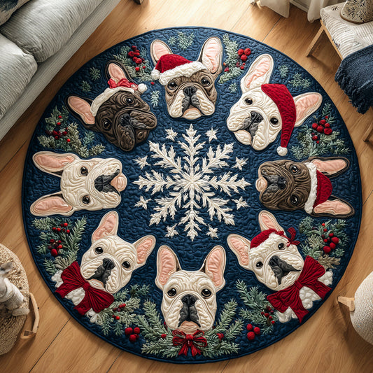 Jolly Bulldog Quilted Round Mat NCU0HH681