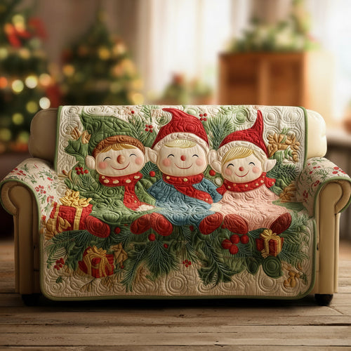 Jolly Christmas Elf Quilted Sofa Cover NCU0HH1124