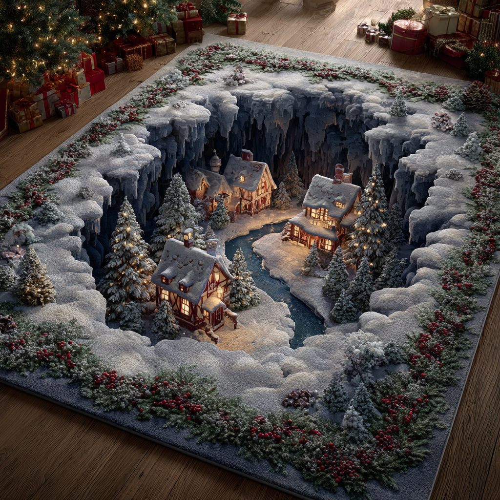 Jolly Christmas Village Area Rug NCU0HH1144