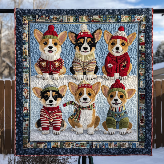 Jolly Corgis Quilted Blanket NCU0TH3443